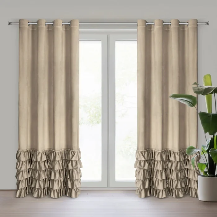 Zasłona gotowa Carli 140 X 250 CM ciemnobeżowy