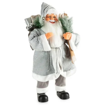 Figurka Mikołaj 44 X 26 X 80 CM srebrny