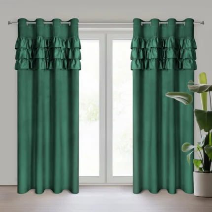 Zasłona gotowa Sami 140 X 250 CM ciemnozielony