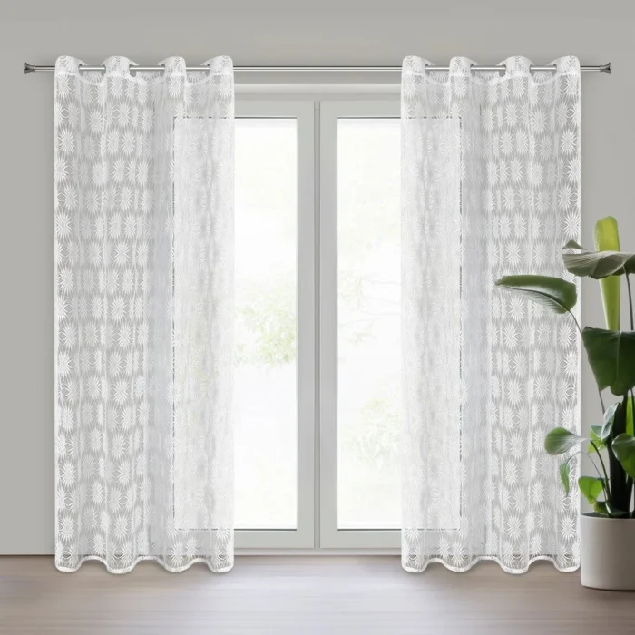 Firana gotowa Rozi 140 X 250 CM biały