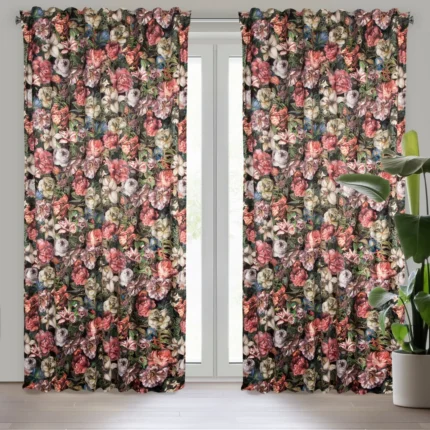 Zasłona gotowa Peonia na Taśmie 140 X 270 CM bordowy