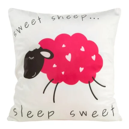 Poszewka D91/po/kids/6 45x45 Velvet/b+róż biały