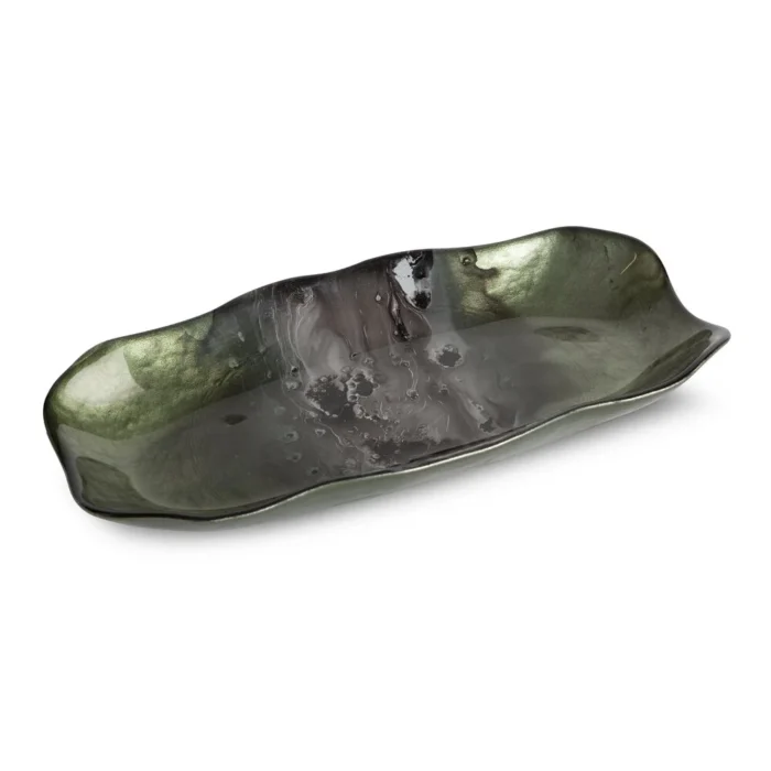 Szklana Patera Saba (01) 32 X 17 X 4 CM zielony