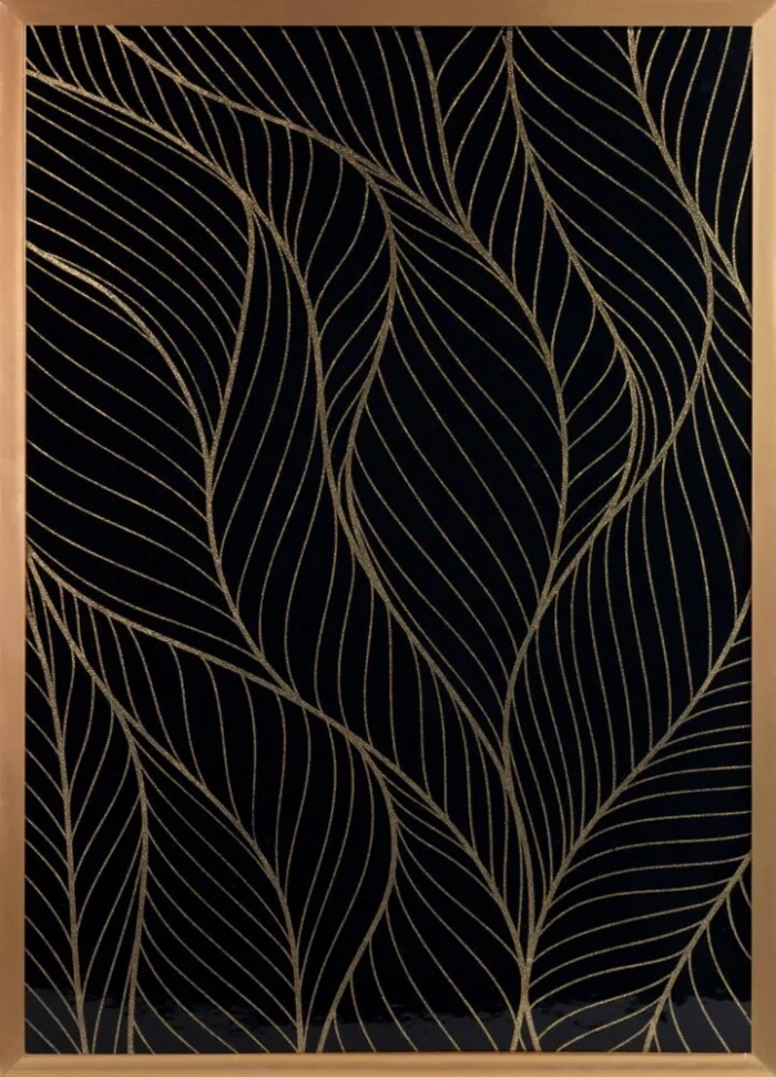 Obraz Lotos4 53 X 73 CM czarny/zł
