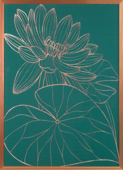 Obraz Salvia5 53 X 73 CM zielony/miedz