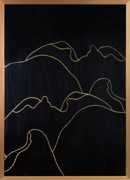 Obraz Peonia1 53 X 73 CM czarny/zł