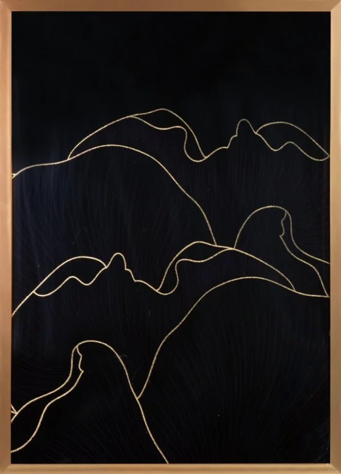 Obraz Peonia1 53 X 73 CM czarny/zł