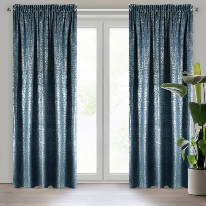 Zasłona gotowa D91 Cypr na Taśmie 140 X 270 CM granatowy