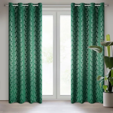 Zasłona gotowa D91 Poli 140 X 250 CM zielony