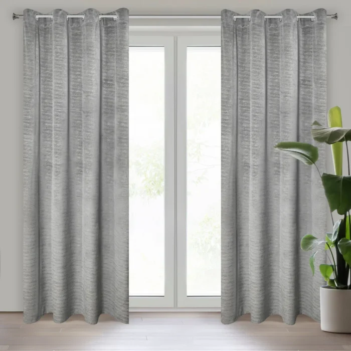 Zasłona gotowa Aluvia 140 X 250 CM stalowy