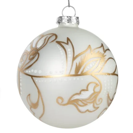 ŚWIĘTA - BOMBKA SZKŁO SW/B/SZ/139B 8CM BIAŁ