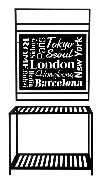 Wieszak loftowy 80-100/210cm metalowy City na ubrania i dodatki w minimalistycznym stylu