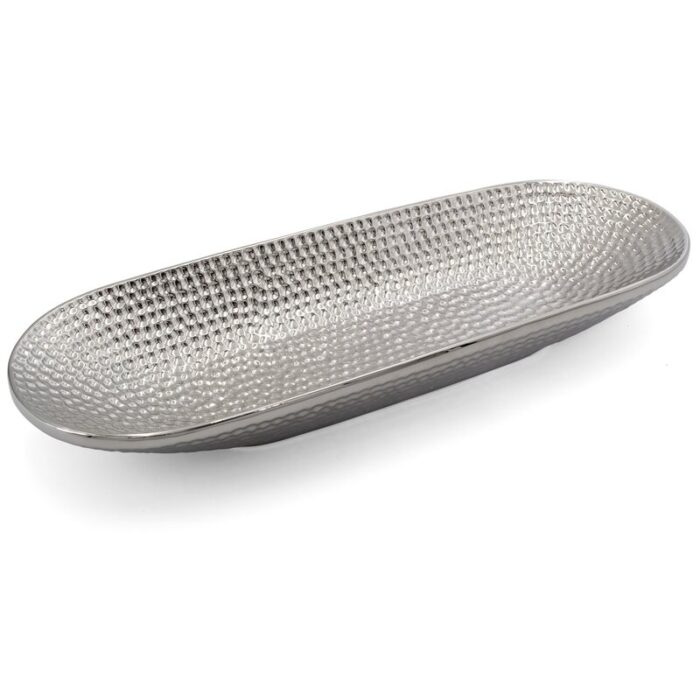 PATERA DEKORACYJNA GREG (01) 41 X 15 X 6 CM SREBRNY