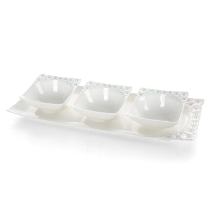 PATERA DEKORACYJNA ELISA (02) 40 X 16 X 5 CM BIAŁY