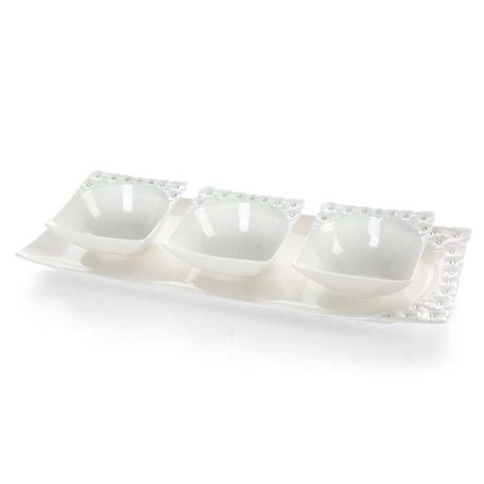 PATERA DEKORACYJNA ELISA (02) 40 X 16 X 5 CM BIAŁY