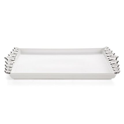 PATERA DEKORACYJNA ARIANA 39 X 22 X 3 CM BIAŁY