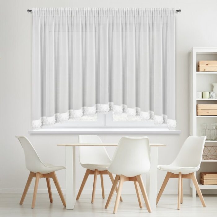 FIRANA GOTOWA LUISA NA TAŚMIE 400 X 160 CM BIAŁY