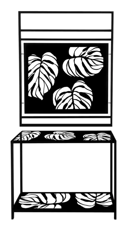 Wieszak loftowy 80-100/210cm metalowy Liście na ubrania i dodatki w minimalistycznym stylu