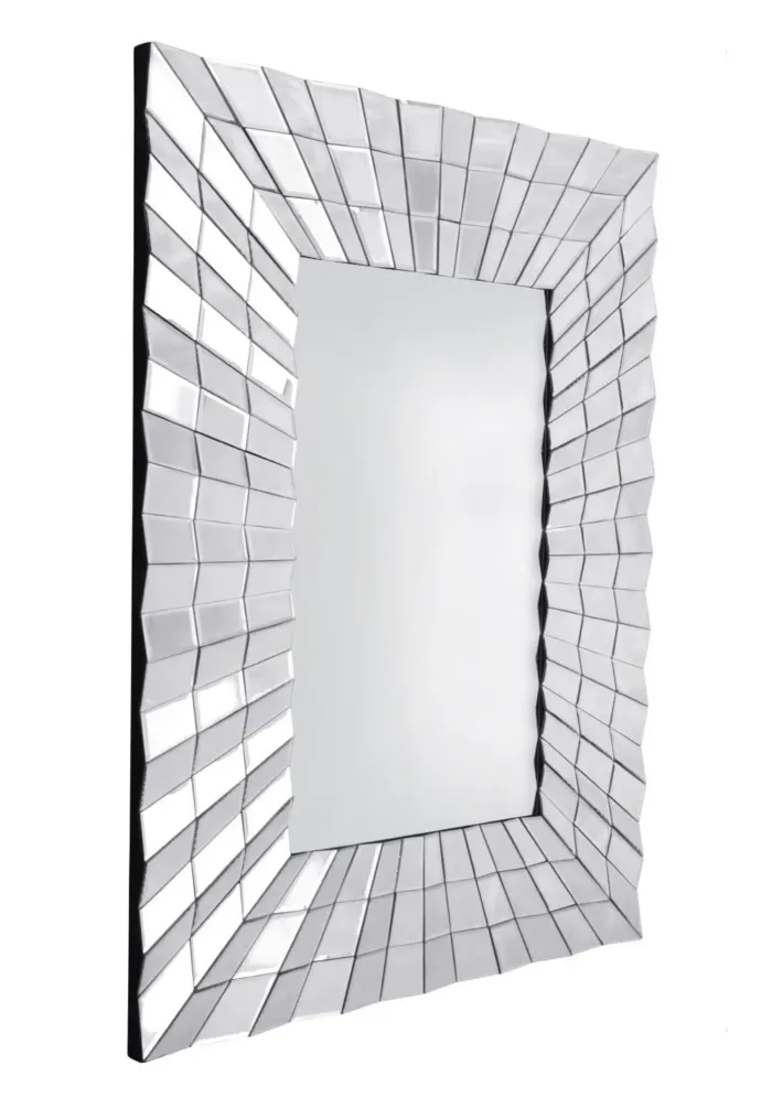 Lustro prostokątne Galante 80/120cm w stylu glamour w dekoracyjnej trójwymiarowej ramie