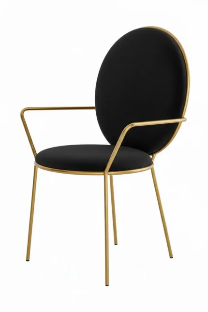Krzesło czarne Etienne 50/95/48cm o eterycznej i lekkiej formie