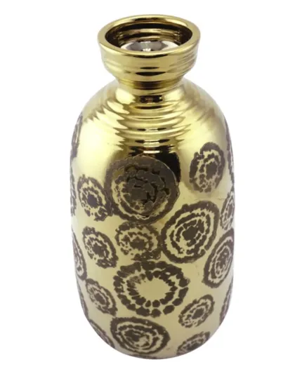 Wazon złoty roślinny motyw Golden Vase 31 cm