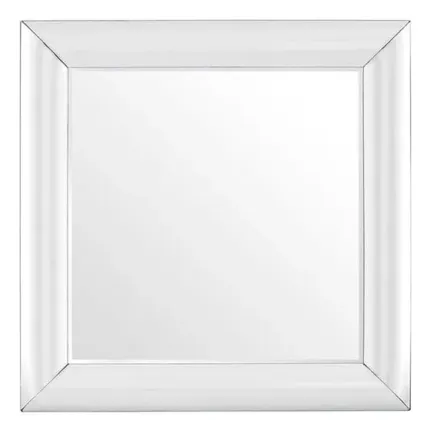 Lustro Porto 100/100cm w stylu glamour ze szklaną wypukłą ramą