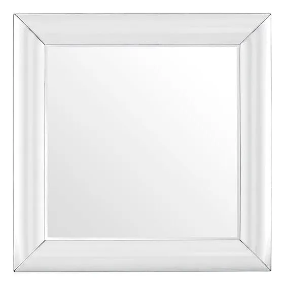 Lustro Porto 100/100cm w stylu glamour ze szklaną wypukłą ramą