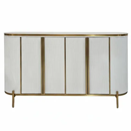 Komoda biała Isella glamour ryflowana ze złoceniami 150 cm