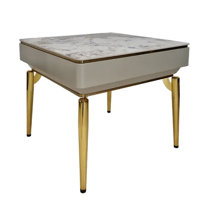 Stolik kawowy kaszmirowy Ivette kwadratowy glamour 60 cm