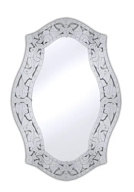Lustro owalne Lugano 80/120cm w lustrzanej ornamentowej zdobionej ramie