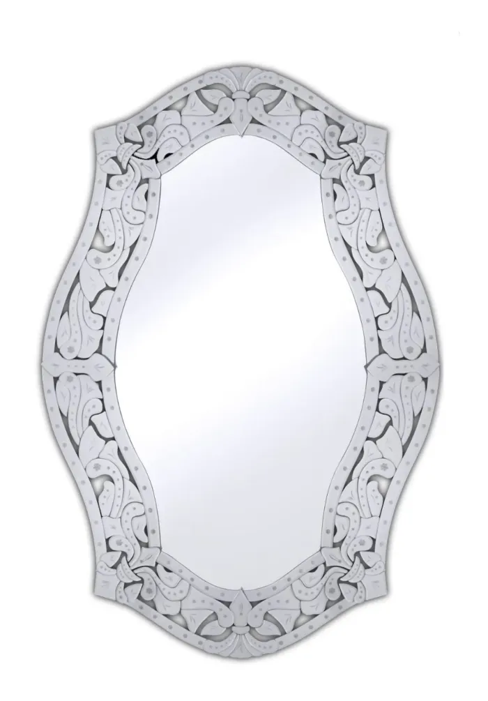 Lustro owalne Lugano 80/120cm w lustrzanej ornamentowej zdobionej ramie