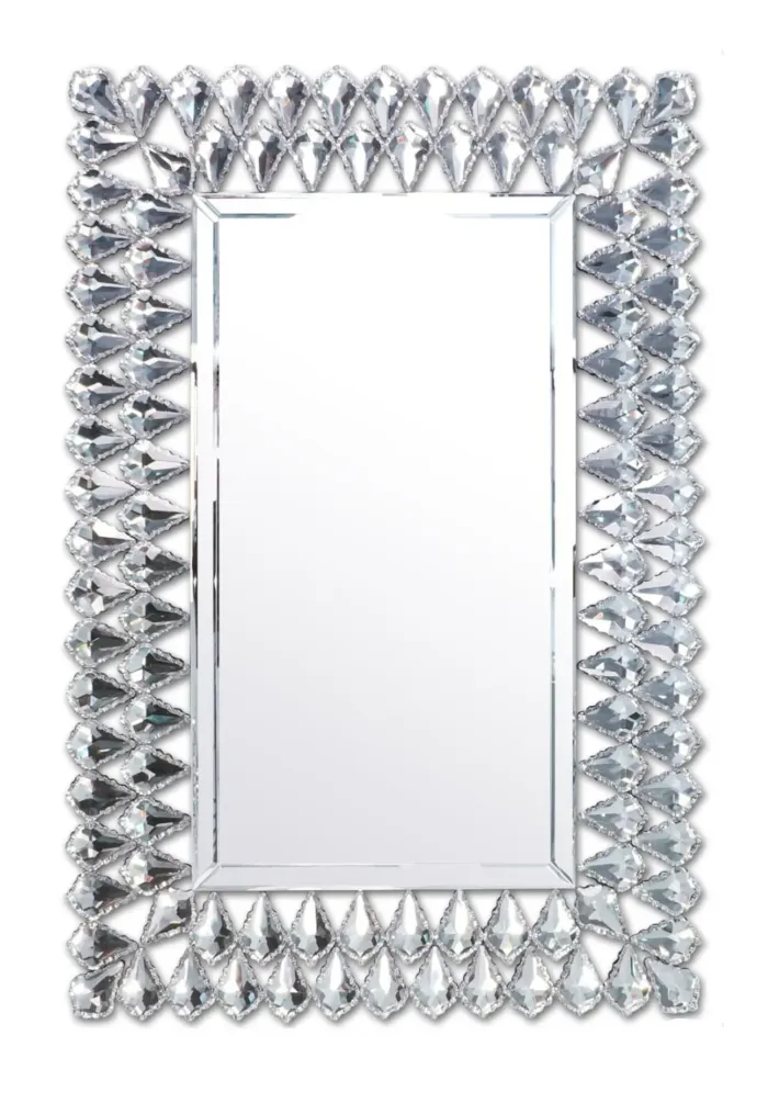Lustro glamour Napoli 67/97cm wyszukane prostokątne z ramą z kryształkami w kształcie łez