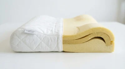 poduszka do spania jak wybrać — przekrój poduszki z pianki memory foam