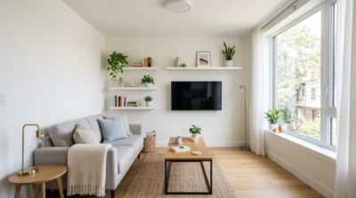 Mały salon z kompaktową sofą &mdash; jak dopasować meble do salonu 18 m&sup2;