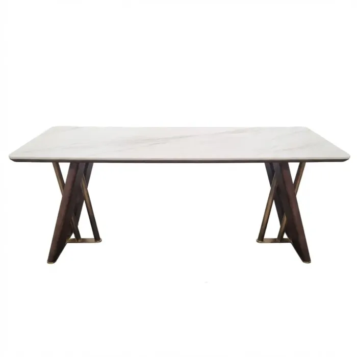 Elegancki Stół Volans z ceramicznym blatem 200x80x75 cm