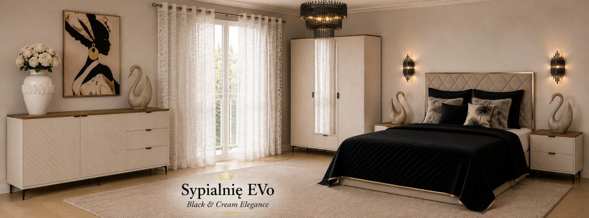 Sypialnia EVO – Black & Cream Elegance