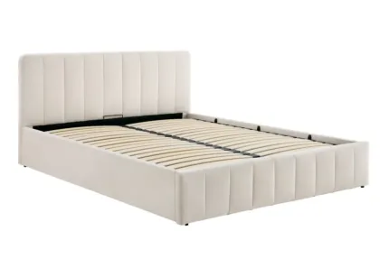 Łóżko tapicerowane 160x200 velvet beżowe Riviera 06 LT1-FX