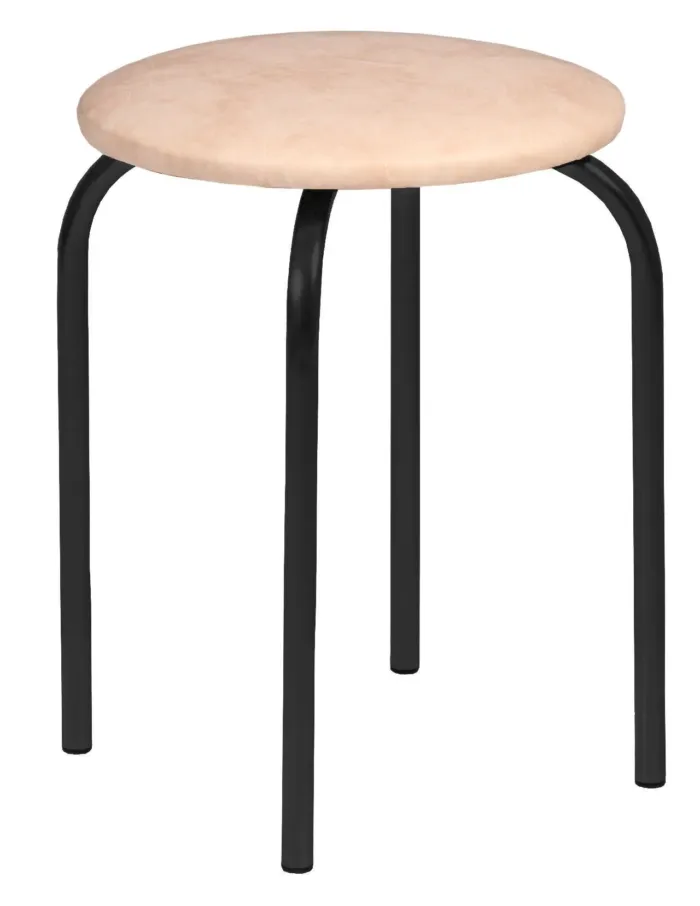 Taboret Chico 2 (beż) - czarny stelaż