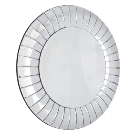 Lustro Corrao 80cm luksusowe okrągłe w dekoracyjnej lustrzanej wypukłej ramie