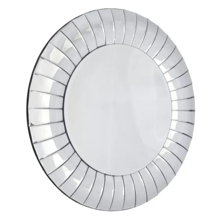 Lustro Corrao 80cm luksusowe okrągłe w dekoracyjnej lustrzanej wypukłej ramie