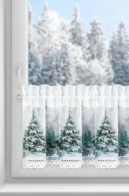 Zazdrostka z motywem świątecznym Xmas 150 x 30 cm biały