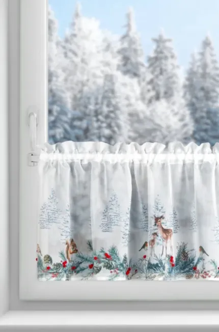 Zazdrostka z motywem świątecznym Xmas 150 x 40 cm biały