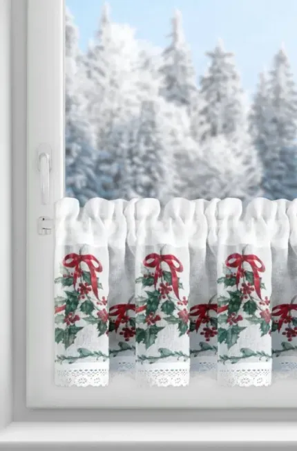 Zazdrostka z motywem świątecznym Xmas 150 x 30 cm biały