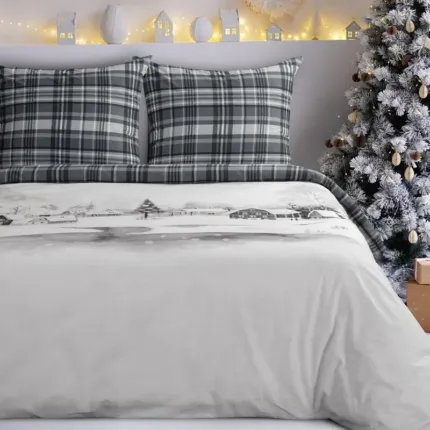 ŚWIĄTECZNY KOMPLET POŚCIELI FREDDO 160 X 200 CM BIAŁY