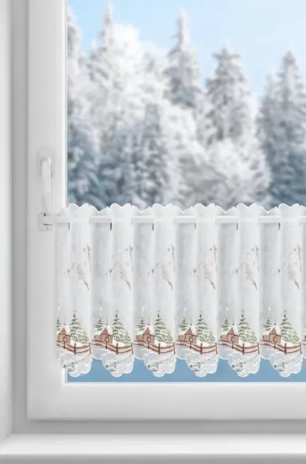 Zazdrostka z motywem świątecznym Xmas 145 x 40 cm biały