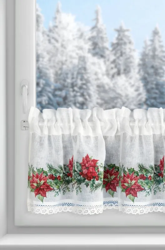 Zazdrostka z motywem świątecznym Xmas 150 x 30 cm biały