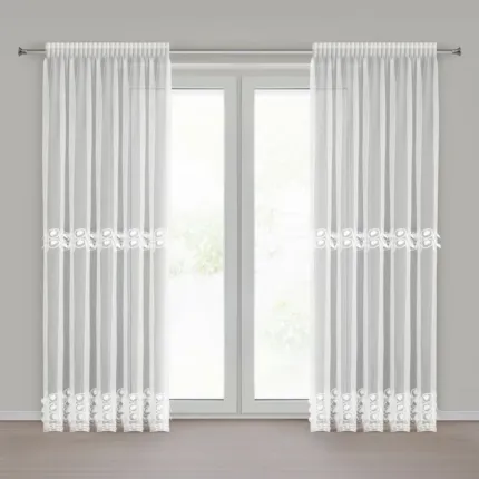 FIRANA GOTOWA INGA NA TAŚMIE 140 X 250 CM BIAŁY