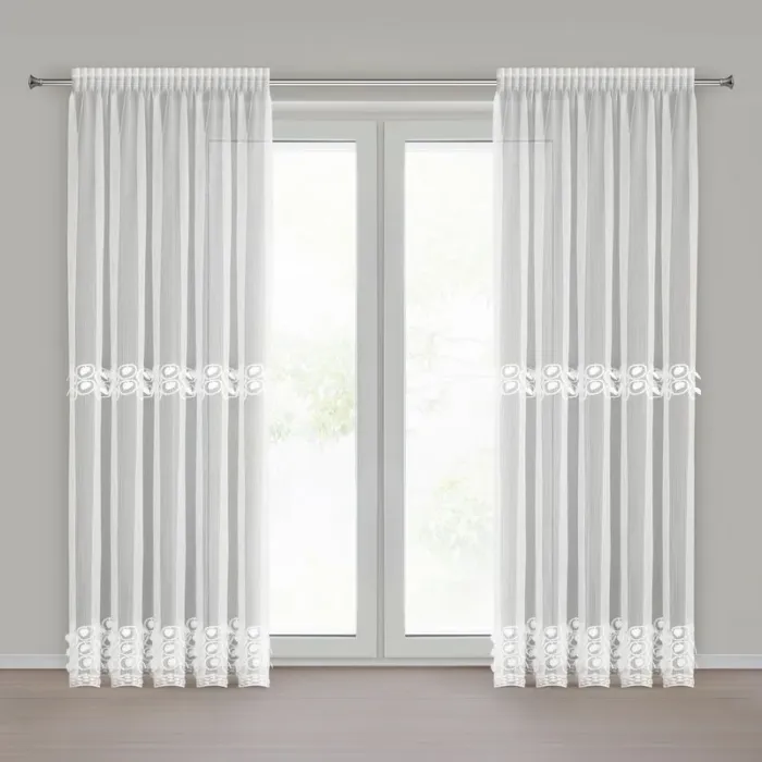 FIRANA GOTOWA INGA NA TAŚMIE 140 X 250 CM BIAŁY