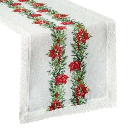 Serweta z motywem świątecznym Xmas 40 x 140 cm biały