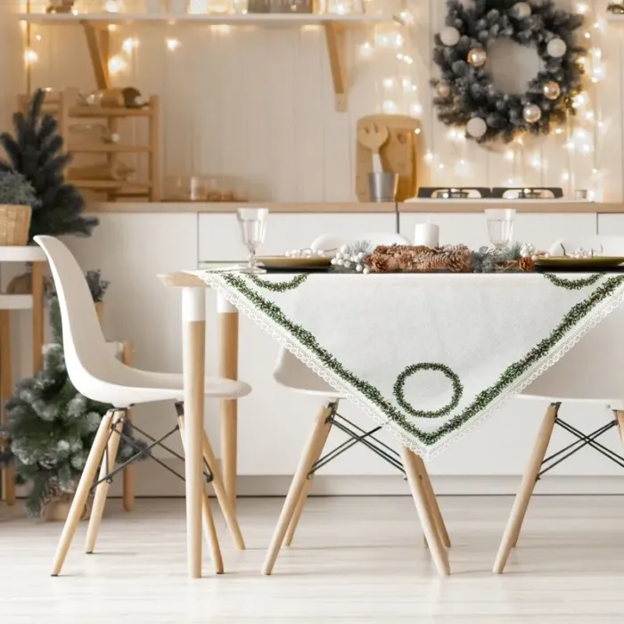 Serweta z motywem świątecznym Xmas 85 x 85 cm biały